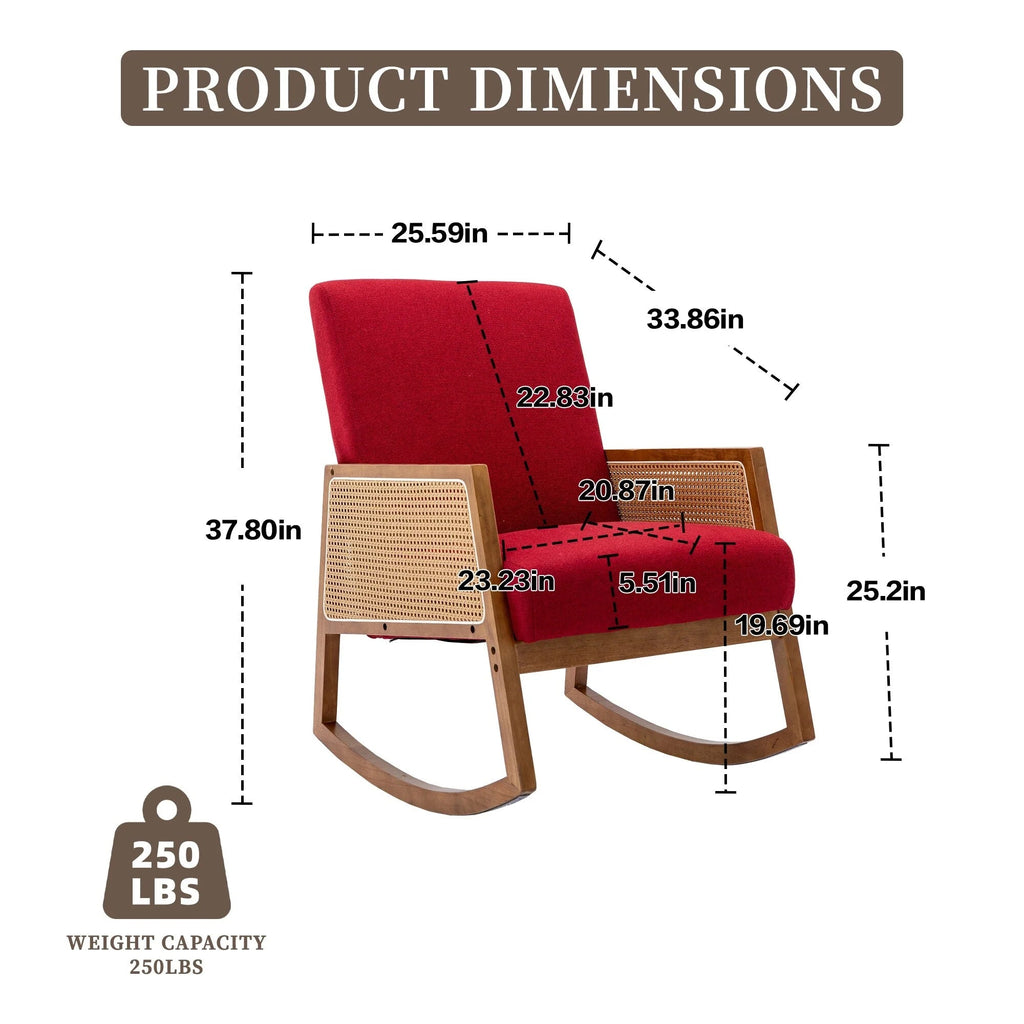 Upholstered Tall Back Gliding Rocking Armchair