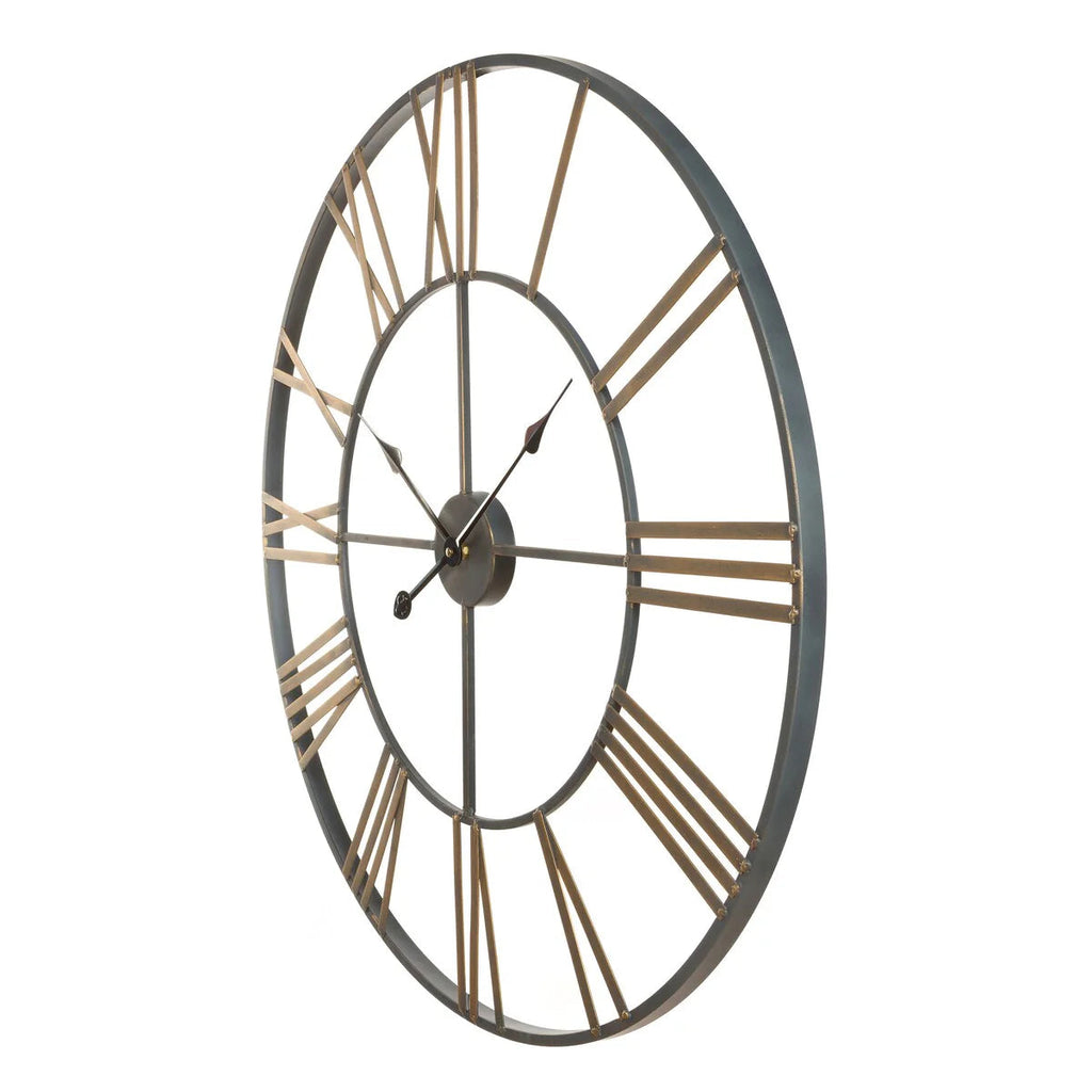 Round Metal Open-Frame Wall Clock