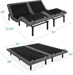 Twin XL Electric Adjustable Bed Base With Wireless Remote, Massage, Night Light, 2 USB Ports, 750 lb - 80 in x 38 in x 14 in