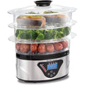 Hamilton Beach Digital Electric Food Steamer & Rice Cooker, 8.25 Quart, Black & Stainless Steel