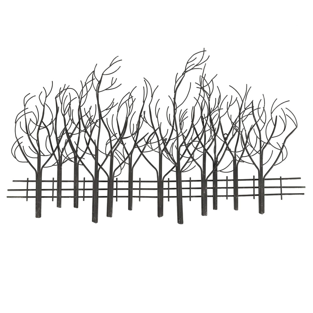 Black Metal Tree Wall Decor - Modern Forest Design Wall Art Sculpture