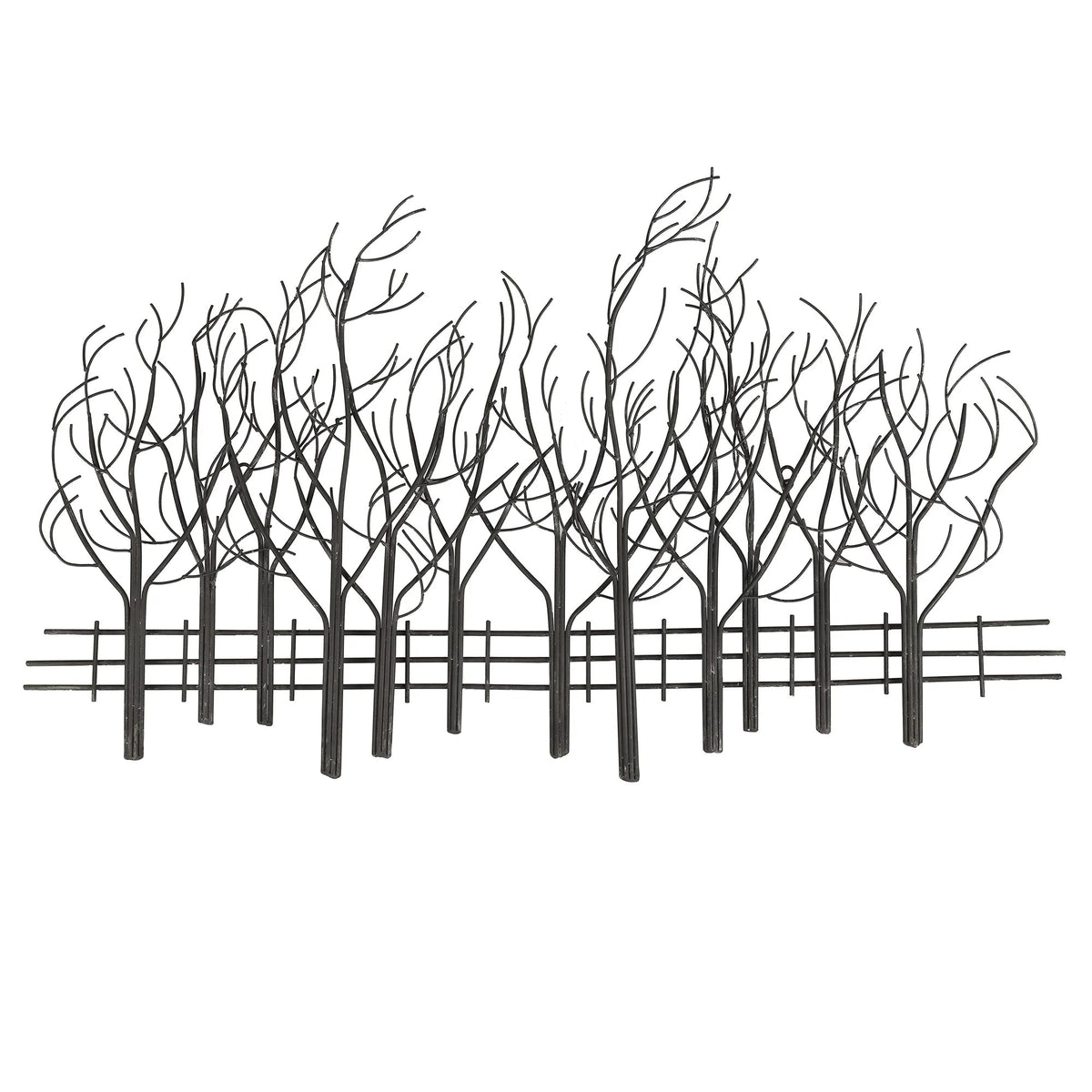 Black Metal Tree Wall Decor - Modern Forest Design Wall Art Sculpture