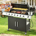 MELLCOM 4-Burner Propane Gas Grill, 44,000 BTU, Black - BBQ-4+1