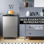 Dual-Tap Stainless Steel Beer Kegerator, 170L With Drip Tray
