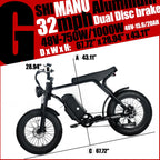 Electric Mountain Bike For Adults With 20 x 4.0 Fat Tires, 1000W Motor, 48V 20Ah Removable Battery, 45MPH Speed, 7-Speed