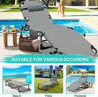Slsy 5-Position Adjustable Folding Lounge Chair And Cot - 75.2" x 25.6" x 11.8"