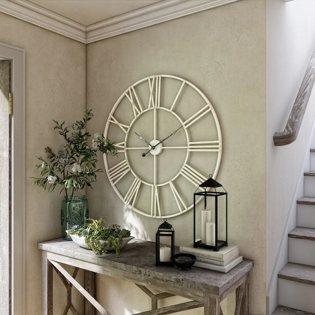 Round Metal Open-Frame Wall Clock