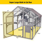aivituvin Large Outdoor Cat Enclosure With 7 Platforms, 2 Bridges And 2 Small Houses