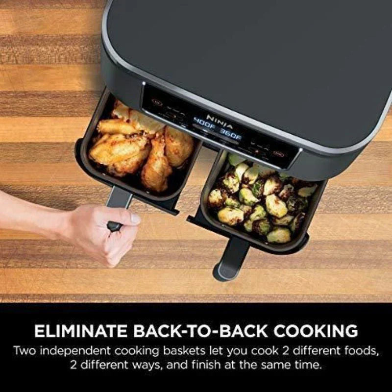 8-Quart 6-in-1 Dual Zone Air Fryer With Broil Rack