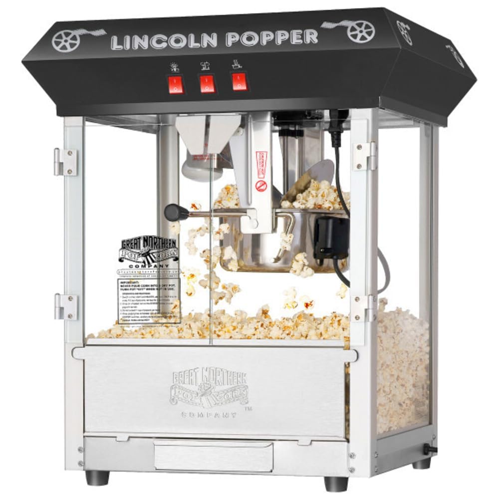 Great Northern Popcorn Commercial Popcorn Machine, 8 oz, Black - Lincoln