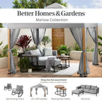Better Homes & Gardens Marlow Outdoor Patio Rocking Chairs, 2-Pack, Black Frame/Gray Cushion