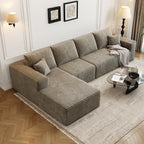 Settab Modular Sectional Sofa, 2 Seater Left-Facing Chaise, Black, 68.9 inch D x 107.5 inch W x 36.3 inch H