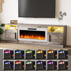 Bossin 70 Fireplace TV Stand With 36 Electric Fireplace For TVs Up To 80 - 16-Color LED Lights