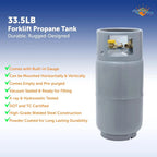 Flame King Steel Forklift Propane Tank Cylinder, 33.5 lb, Gray