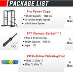 Sportsroyals Power Cage With Adjustable Cable Crossover System, 1600 lbs, Red, 61.6 x 56.0 x 82.6 in - Power Cage