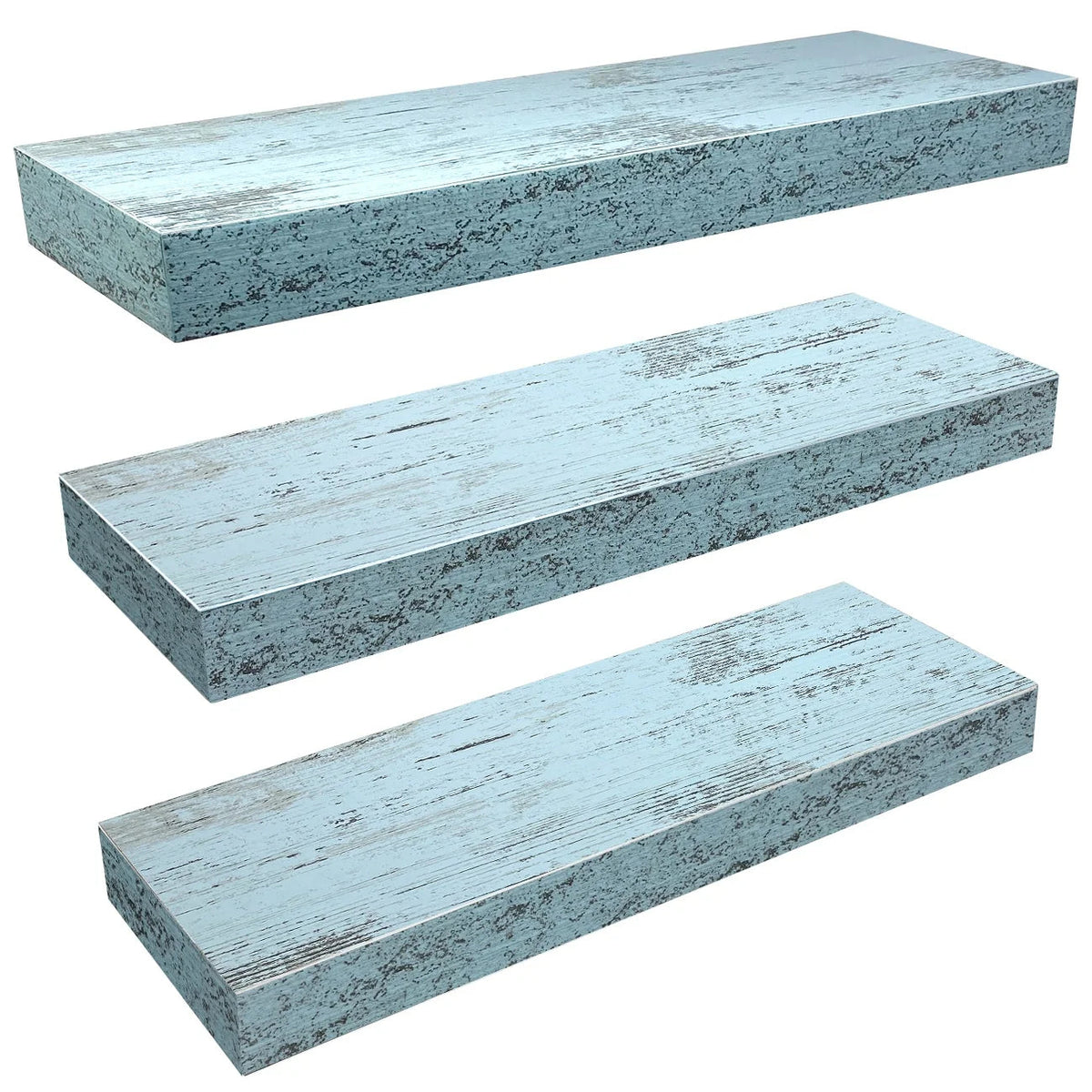 Rustic Finish Floating Wall Shelves, 3-Pack, 16.25in x 5.50in x 1.5in