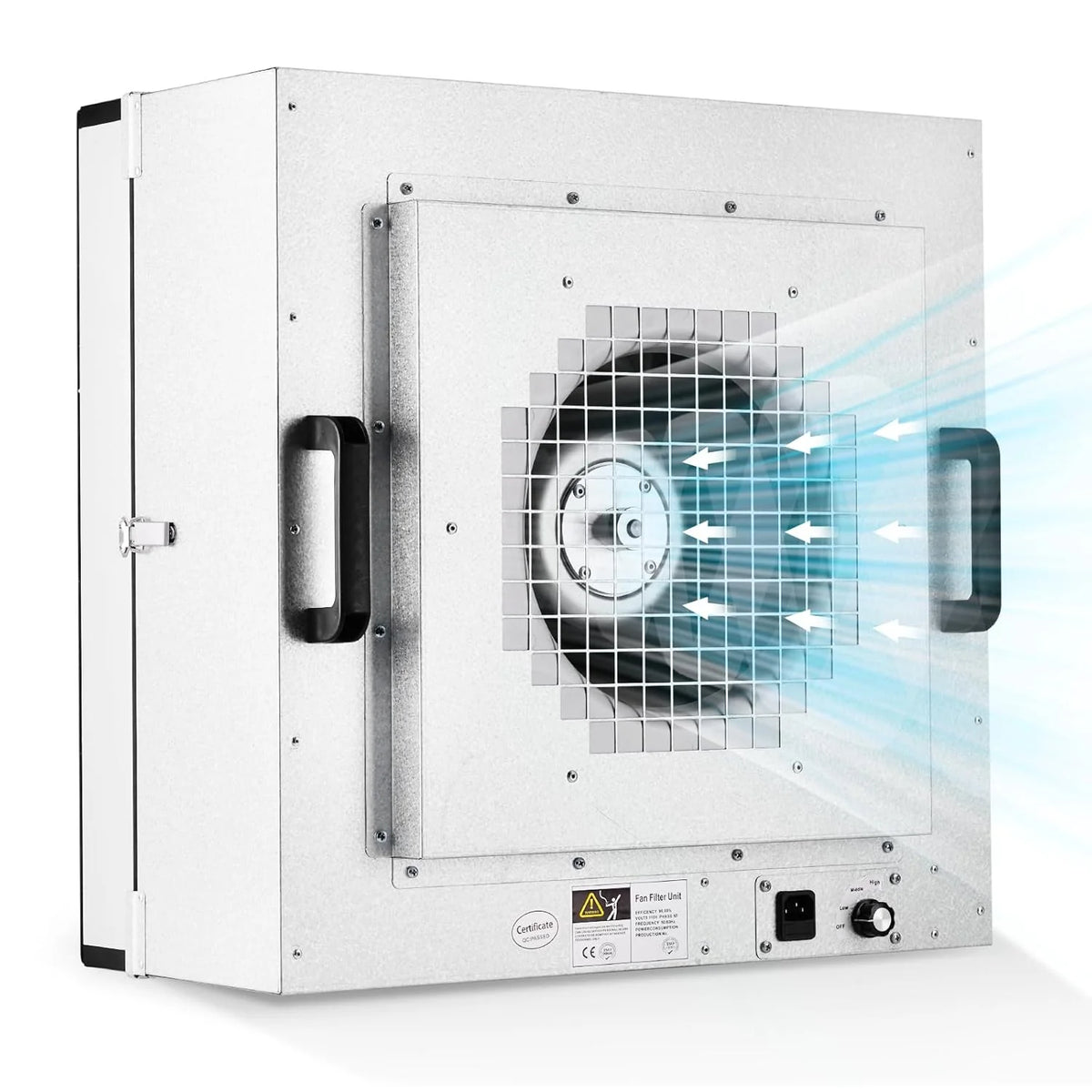 Laminar Flow Hood With H-14 HEPA Filter And Safety Locks, 22.6x22.6in, 110V