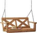 Backyard Discovery Cedar Wood Farmhouse Outdoor Porch Swing Bench, 55in, Light Brown, 600 Lbs Capacity
