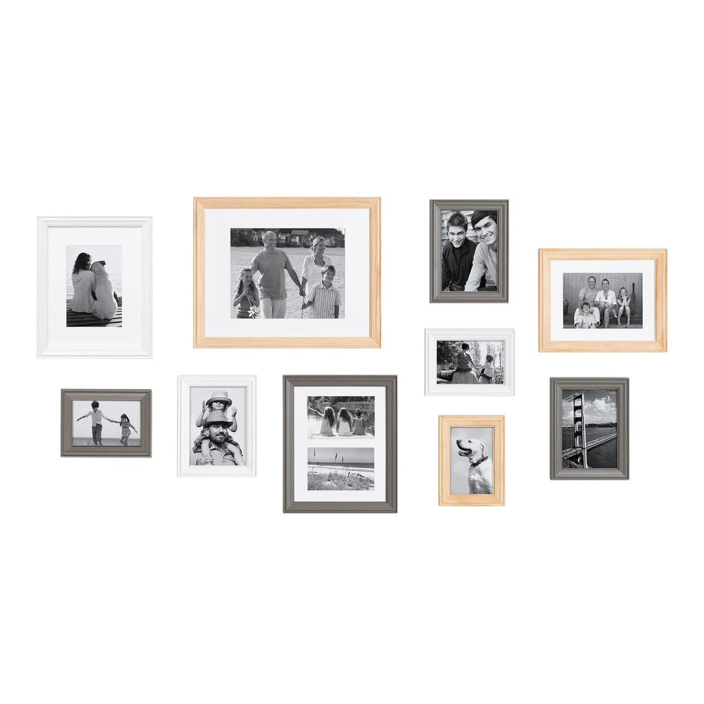 10-Piece Wood Gallery Wall Picture Frame Set - 11 x 14 in