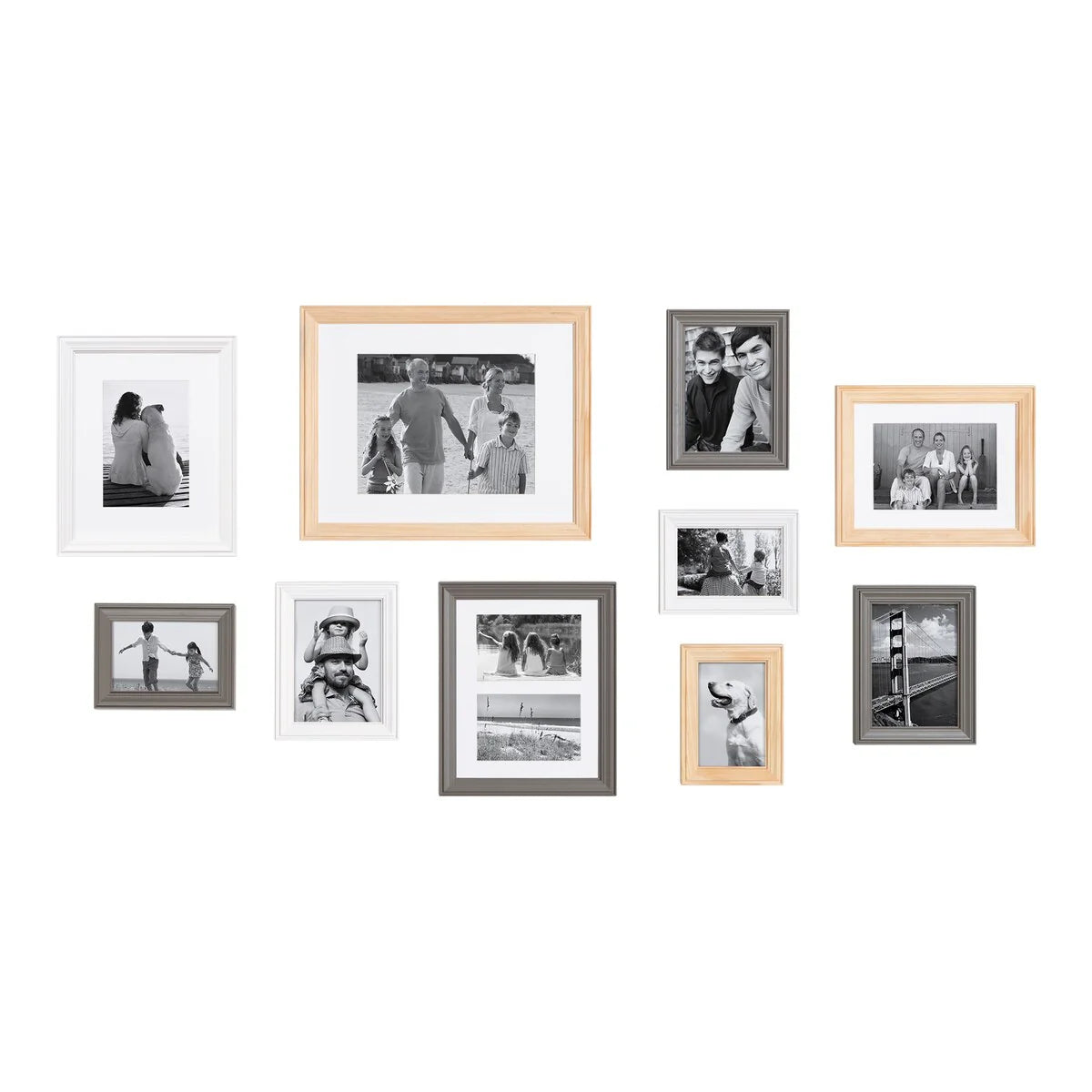 10-Piece Wood Gallery Wall Picture Frame Set - 11 x 14 in