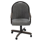 Casual Dining Cushion Swivel-and-Tilt Rolling Caster Chair, 38 Inches H x 24 Inches W x 22 Inches D