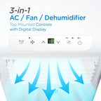BLACK+DECKER Portable Air Conditioner, 12,000 BTU (8,000 BTU SACC), Up To 550 Sq. Ft., White - BPACT12WT
