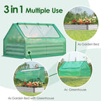 Galvanized Metal Raised Garden Bed Kit With Greenhouse Cover, 6 x 3 x 1 ft, 2 Screen Windows, 20 T Tags, 1 Pair Gloves - Clear