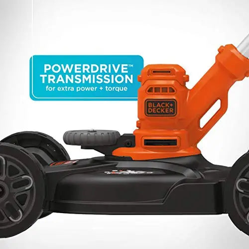 BLACK+DECKER 3-in-1 Corded Electric Lawn Mower, String Trimmer And Edger, 12-Inch - BESTA512