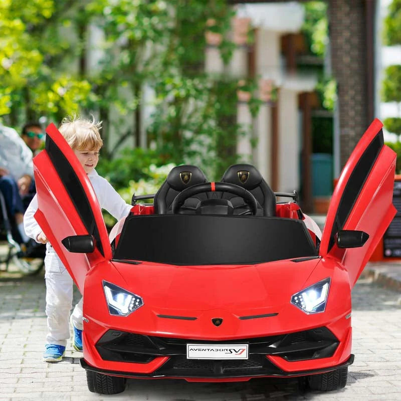 Licensed Lamborghini SVJ Kids Ride-On Car, 12V Battery Powered - Red, White, Black, Green Or Pink