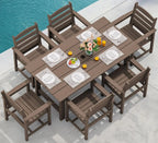 SERWALL 7-Piece HDPE Patio Dining Set, Aruba, 66.9in D x 32.2in W x 29.1in H