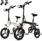 Jasion 14 Inch Folding Electric Bike, 21 Mph, 500W Peak Motor, 270Wh Battery - EB3