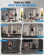 Sportsroyals Power Cage With Adjustable Cable Crossover System, 1600 lbs, Red, 61.6 x 56.0 x 82.6 in - Power Cage