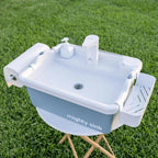 Mighty Sink Portable Sink Wash Station, 2 Gallons, White & Nautical Fog