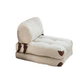 Atelier Del Sofa 1-Seat Teddy Sofa Bed, Cream, 80 cm x 70 cm x 60 cm, Seat Height 24 cm, Bed Length 160 cm - Fold Teddy