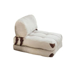 Atelier Del Sofa 1-Seat Teddy Sofa Bed, Cream, 80 cm x 70 cm x 60 cm, Seat Height 24 cm, Bed Length 160 cm - Fold Teddy