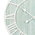 Green Blue Quartz Coastal Wall Clock, 23.5 Inch - Seafoam Green-Blue