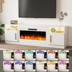 Bossin 70 Fireplace TV Stand With 36 Electric Fireplace For TVs Up To 80 - 16-Color LED Lights
