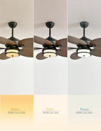 52-Inch Outdoor Tropical Palm Leaf Ceiling Fan With Plug-In Wall Mount