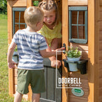Backyard Discovery Children's Playhouse Cabin With Game Kitchen, Snack Bar, Light Brown, 46 x 42 x 55 inches - 2001312