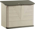 Rubbermaid Outdoor Storage Shed With Floor, 4.5 Feet x 3 Feet, Resin, Beige/Brown