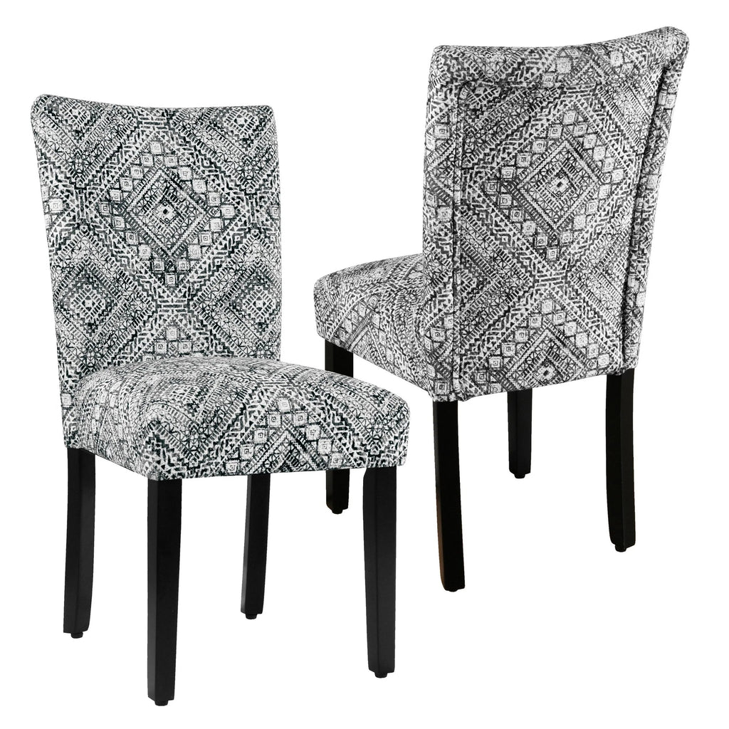 Set Of 2 Upholstered Parsons Dining Chairs, 38 in H x 19 in W x 23.5 in D