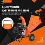 EFCUT Wood Chipper Shredder Mulcher, 4 inch Max Capacity, 9 HP 274cc Gas Engine - C40