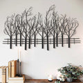 Black Metal Tree Wall Decor - Modern Forest Design Wall Art Sculpture