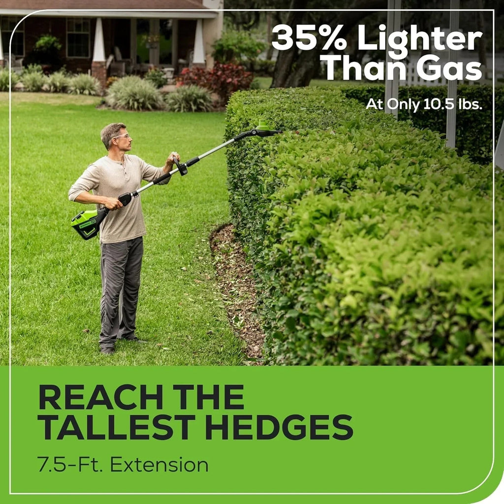 Greenworks 60V 20 in Brushless Cordless Pole Hedge Trimmer With 2.0Ah Battery And Charger