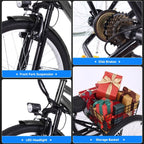26 Inch Adult 3 Wheel Electric Tricycle With Basket, Fat Tires, 7 Speeds, 350W Motor, 36V 10Ah Battery - 0KT_3xfGu2r4etlrGenxGg69.