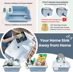 Mighty Sink Portable Sink Wash Station, 2 Gallons, White & Nautical Fog