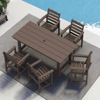 SERWALL 7-Piece HDPE Patio Dining Set, Aruba, 66.9in D x 32.2in W x 29.1in H