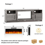Bossin 70 Fireplace TV Stand With 36 Electric Fireplace For TVs Up To 80 - 16-Color LED Lights
