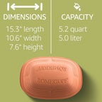 Romertopf Clay Roaster, 5.2 Quarts (5 Liters), Up To 6 People, 15.5 x 10.7 x 7.7 Inches - Modern Look