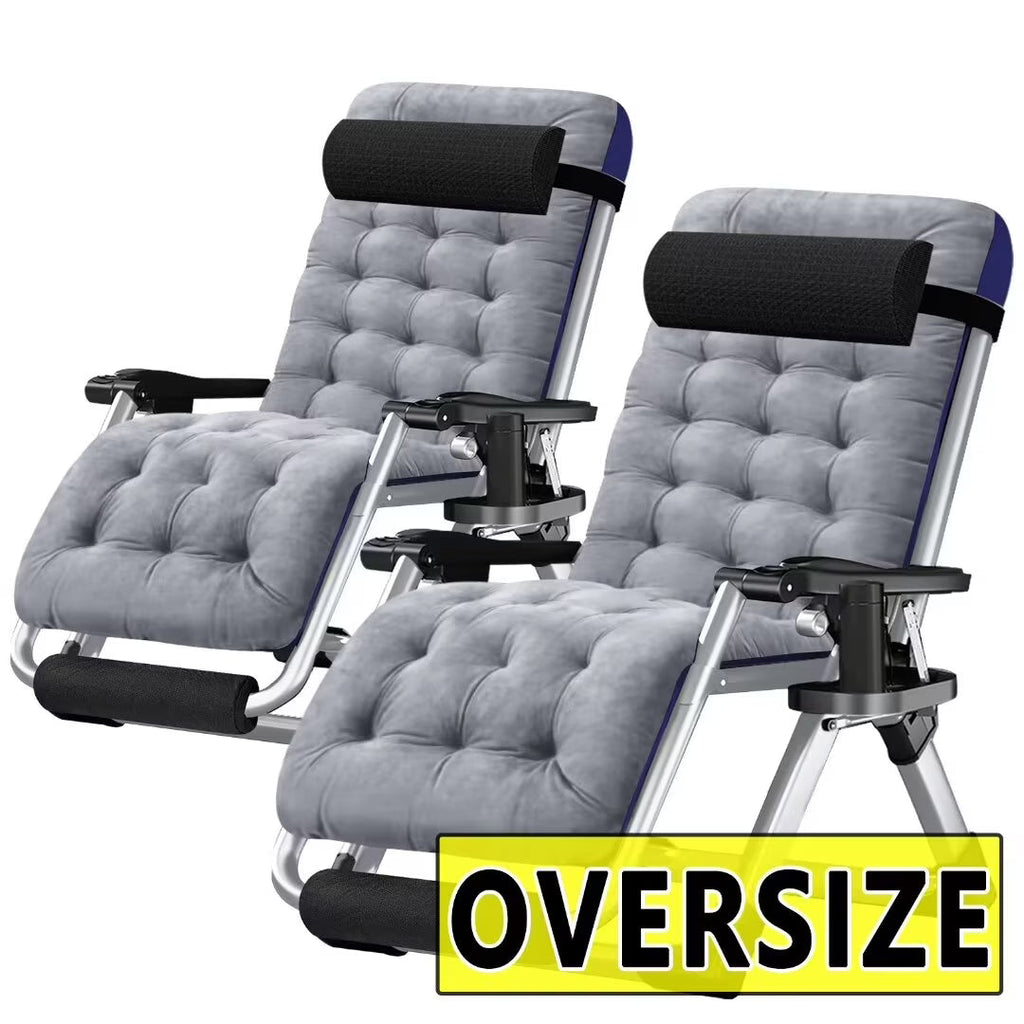 NAIZEA Zero Gravity Lawn Recliner Chairs, 2 Pack, Black
